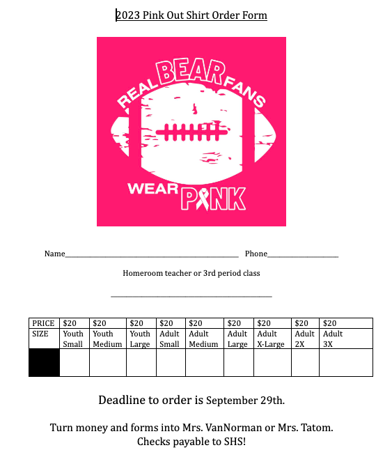 Pink out form